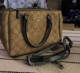 Beige and Blue Handbag Photo 0