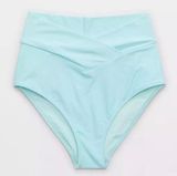Aerie High Waisted Crossover Full Coverage Bathing Suit Bottom Photo 0