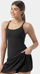Halara Softlyzero Plush Backless Active Dress Midnight Adventure Black Medium Photo 0