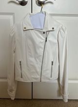 White  Leather Jacket Photo 0