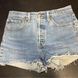 Levis 501 Denim Blue Women's Shorts Photo 0
