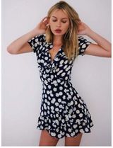 RÉALISATION PAR Valentina Silk Wrap Mini Dress, Daisy, XXS Photo 0