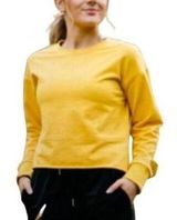 Zyia Active Cropped Sweatshirt Mustard Yellow Size XL Workout Casual Activewear Photo 0