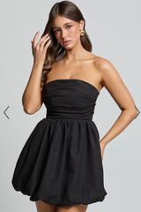 SHAIMA MINI DRESS - STRAPLESS BUBBLE HEM DRESS IN BLACK Photo 0
