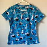 Disney Frozen II Olaf Short Sleeve Scrub Top Medium Photo 0