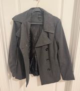 Charcoal Pea Coat Gray Size M Photo 0
