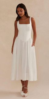 White Drop Waist Dress Photo 0
