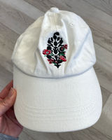 Free People Hat embroidered logo flowers baseball cap womens White (one size) Photo 0