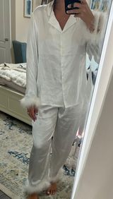 White Satin Pajamas  Photo 0