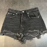 Zara High Rise Black Jean Shorts, size 4 button fly F-13 Photo 0