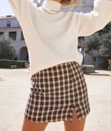 VICI  | Crazy About It Tweed Houndstooth Mini Skirt Photo 0
