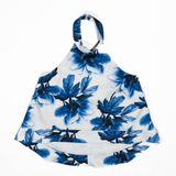 Keepsake  The Label New World Cutaway Halter Neck Sleeveless Blue Floral Blouse  Photo 0