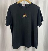 SGT Leisure Hawaii XL Embroidered Maui Flower Graphic Top 90's Vintage Nature Black Photo 0