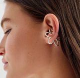 Urban Outfitters Fleur Silver Flower Ear Cuffs Photo 0