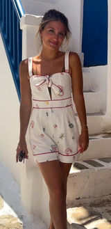 Boutique White patterned romper  Photo 0