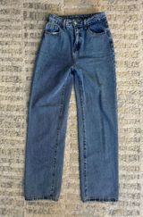 High Waisted Straight Leg Jeans Photo 0