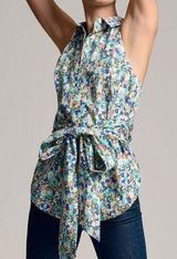 Maeve Tie-Front Floral Sleeveless Top Women's Medium Cut Out NWT Photo 0