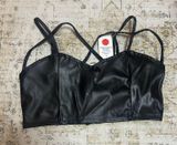 Black pleather crop top Photo 0