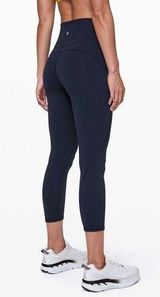 Lululemon In Movement Crop 23" Legging Running Tight in True Navy Blue Size 2 Photo 0