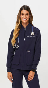 FIGS  Navy Scrub Jacket Photo 0