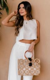 Pink Lily Linen Crop Tank Photo 0