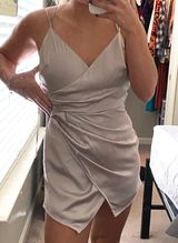 Satin Mini Romper Gray Photo 0
