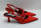 Steve Madden Mayne Womens Slingback Sandal Size 6 Red Heels Pumps Romantic Shoes Photo 0