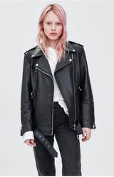 ZARA Oversized Leather Biker Jacket Photo 0