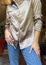 Kasper Silk Button Down Shirt Photo 0
