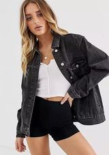 Missguided Black Denim Jacket Photo 0