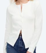 NWT Madewell Ribbed Button-Front Cardigan Size XS in white cotton casual preppy Photo 0