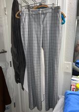 EXPRESS Grey And Black Checkered Work Trousers Photo 0