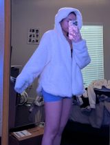 Forever 21 Fur Hoodie Zip-Up Photo 0