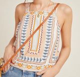 Orange & Teal Embroidered  Tank Top Photo 0
