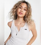 Vans Womens Tank-Top Small S Gray Graphic Logo WaffleCamisa Photo 0