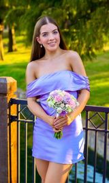 Beginning Boutique Purple Mini Dress Satin Photo 0