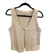 Madewell Pointelle Single-Button Vest In Bleached Canvas Size Small Photo 0