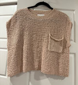 Tan Short Sleeve Sweater Photo 0