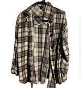 Men’s or Women’s Flannel Oversized Shirt Jacket | Plaid Shaket | Size Large Photo 0