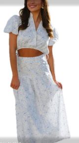 These Three Boutique Set Two-Piece Blue Floral Photo 0
