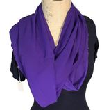 Handmade Purple sheer infinity scarf with fringe   by MJS Photo 0