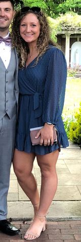 Blue Swiss Dot Dress/Romper Photo 0