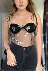 Zaful Floral Sheer Bodysuit From Photo 0