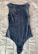 Cupshe Blue Velvet Tank Bodysuit NWOT Photo 0