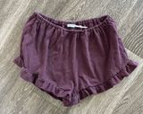 Kimchi Blue from Urban Outfitters Striped Purple Red Ruffle Hem Women's Shorts Photo 0