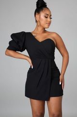 DO+BE Black Dress One-Shoulder Photo 0