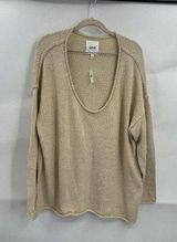 Sweater Women Large Cream Oversized NEW Slouchy Drop Shoulder Granolagirl Photo 0