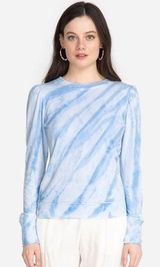 Johnny Was x Amanda Bond Tie Dye Blue & White Giselle Terry Cloth Sweater Photo 0