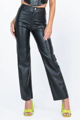 Princess Polly Black Leather Pants Photo 0