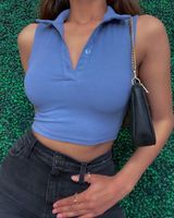 Pretty is Power Ribbed Collar Top  Photo 0